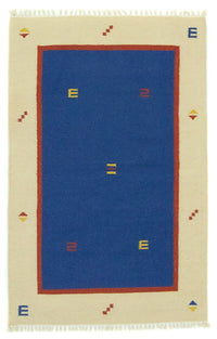 Tapis Kelim - Tendance - 180 x 120 cm - bleu