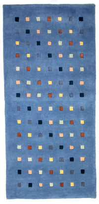 Tapis Népalais - 140 x 70 cm - bleu clair