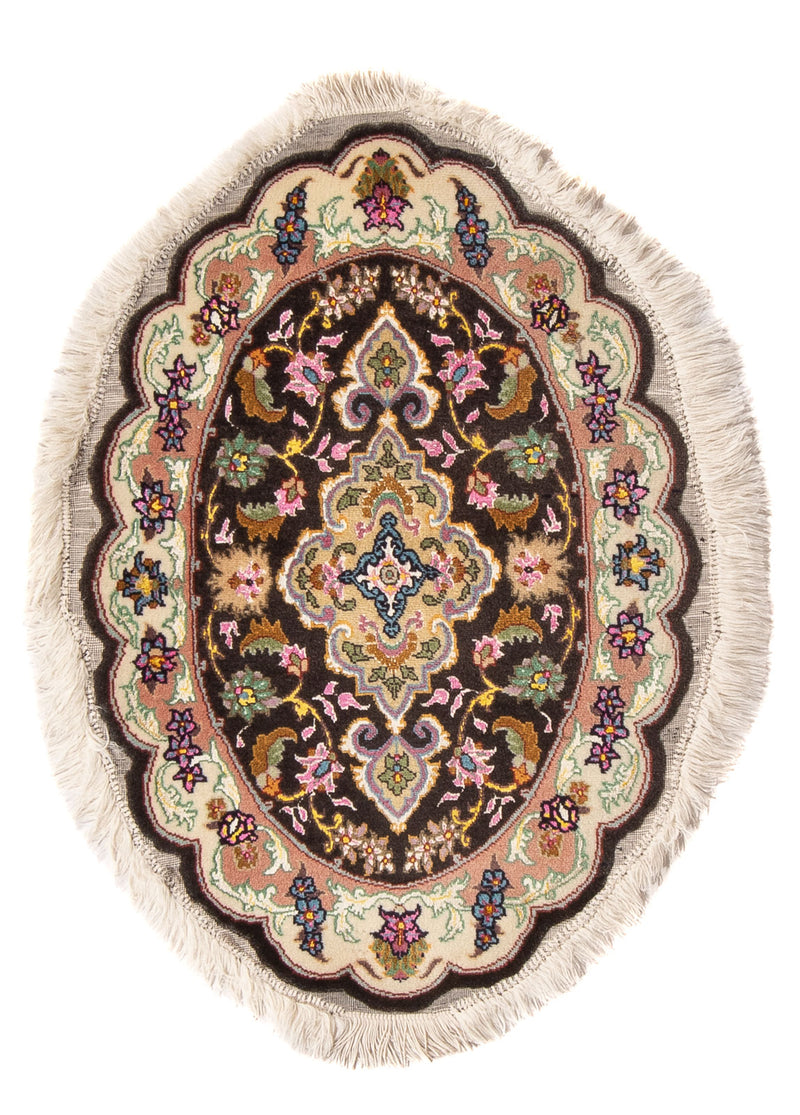 Perserteppich - Täbriz - Royal oval  - 68 x 48 cm - schwarz