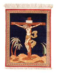 Tappeto di seta - Ghom seta - Premio - 71 x 56 cm - blu scuro