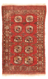Tapis Turkaman - 121 x 83 cm - rouge foncé
