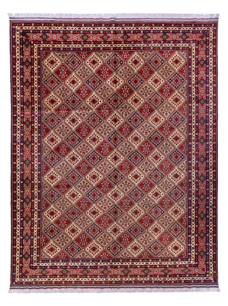 Afghan Teppich - 382 x 290 cm - dunkelbeige
