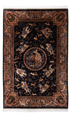 Perserteppich - Ghom - 230 x 150 cm - dunkelblau