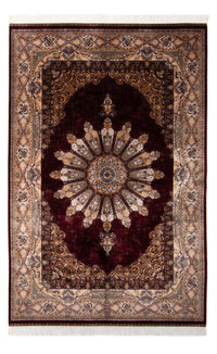 Tapis persan - Ghom - 230 x 150 cm - rouge vin