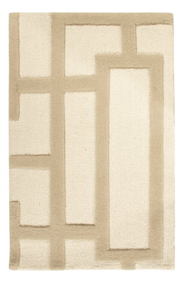 Wollteppich - 90 x 60 cm - beige
