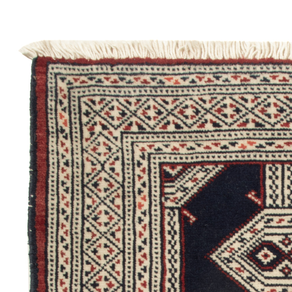 Turkaman Teppich - 87 x 64 cm - dunkelblau