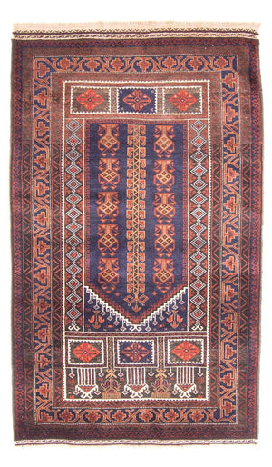 Belutsch Teppich - Gebetsteppich - 147 x 92 cm - blau