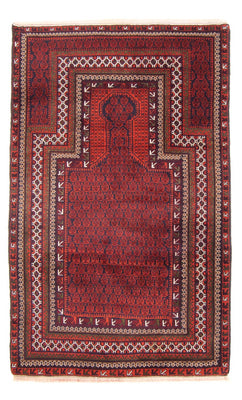 Belutsch Teppich - Gebetsteppich - 150 x 96 cm - rot