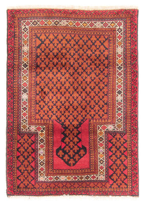 Belutsch Teppich - Gebetsteppich - 131 x 96 cm - rot