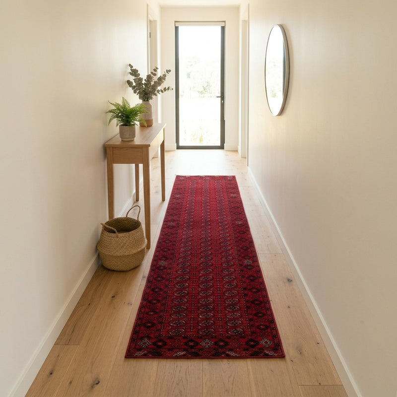Tappeto afgano 85x258cm - Tappeto orientale - rosso