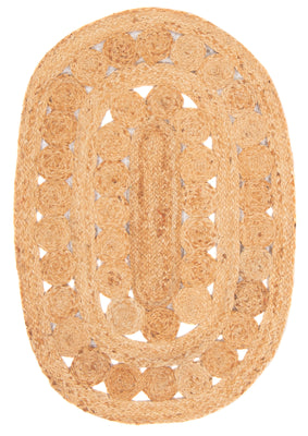 Sisalteppich oval  - 91 x 61 cm - natur