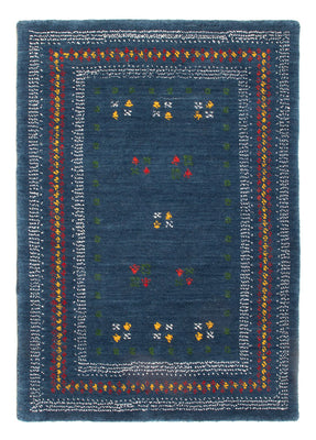 Tapis Gabbeh - Loribaft Softy - 90 x 60 cm - bleu