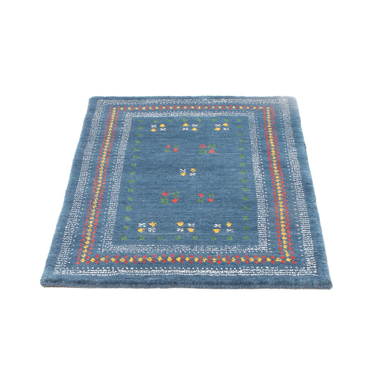 Gabbeh Teppich - Loribaft Softy - 90 x 60 cm - blau