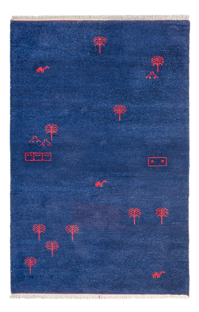 Gabbeh Teppich - Indus - 180 x 120 cm - dunkelblau