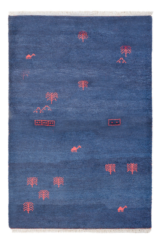Gabbeh Teppich - Indus - 180 x 120 cm - dunkelblau