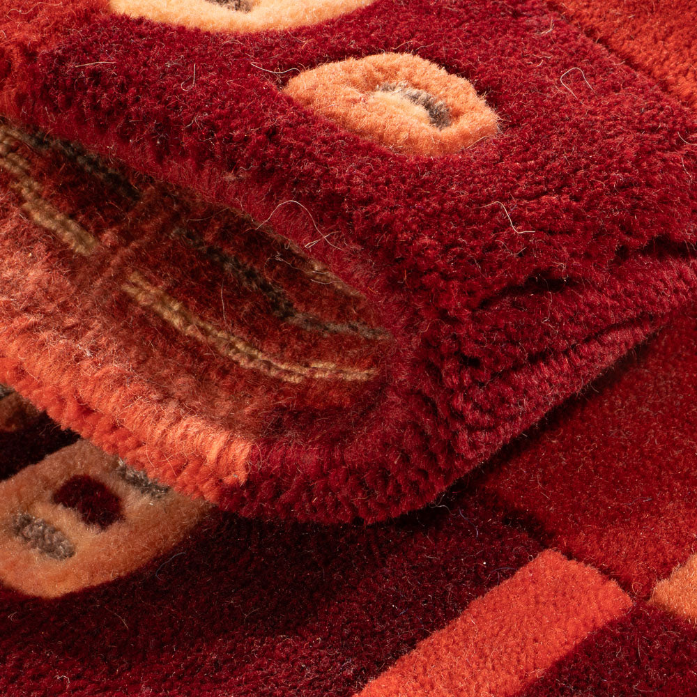 Nepal Teppich - 90 x 60 cm - rot