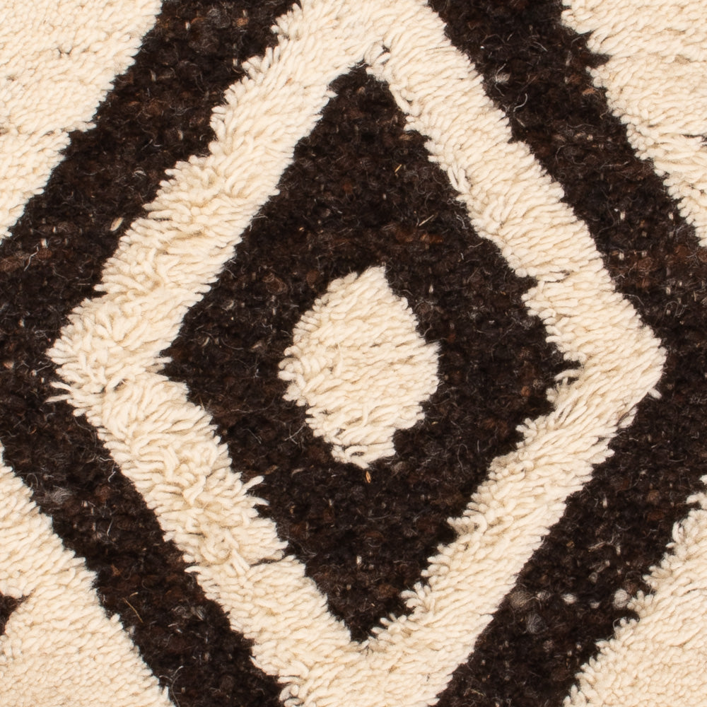 Wollteppich - 90 x 60 cm - schwarz