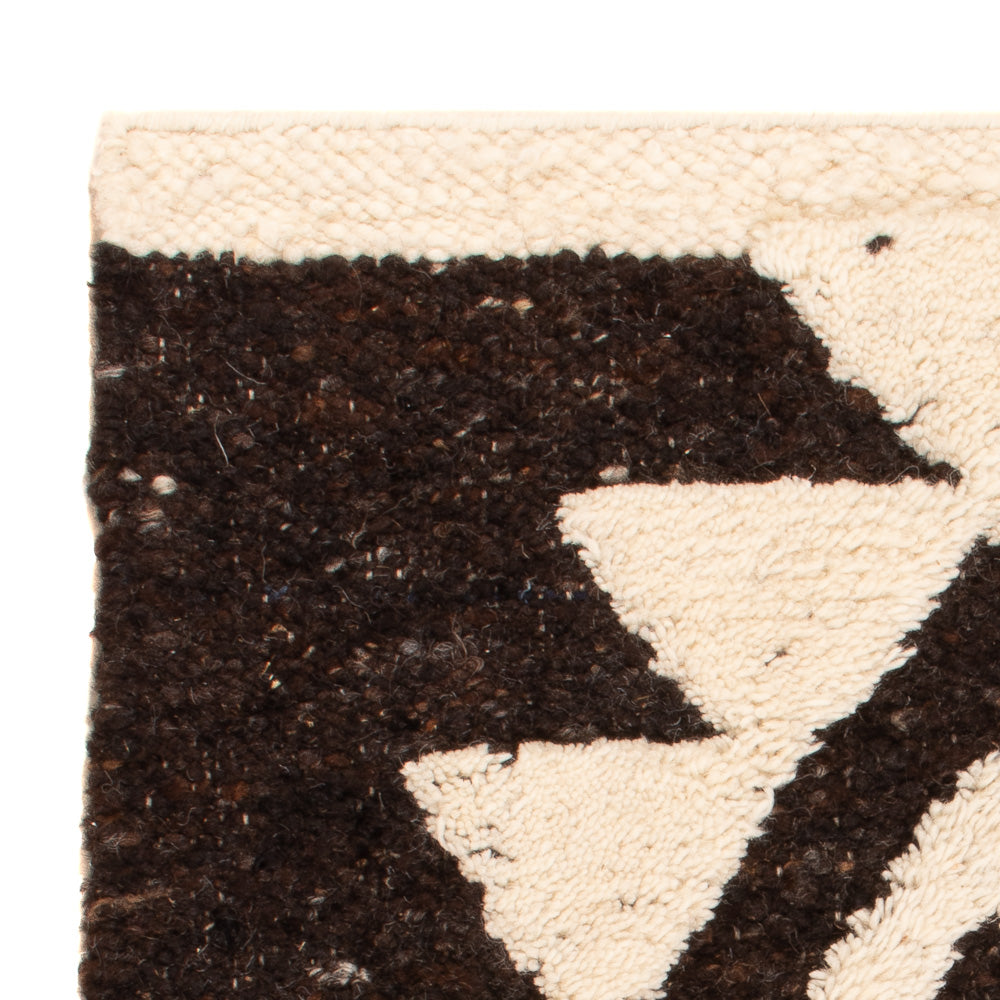 Wollteppich - 90 x 60 cm - schwarz