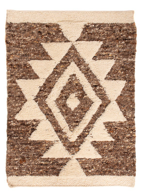 Tapis en laine - 90 x 60 cm - beige foncé
