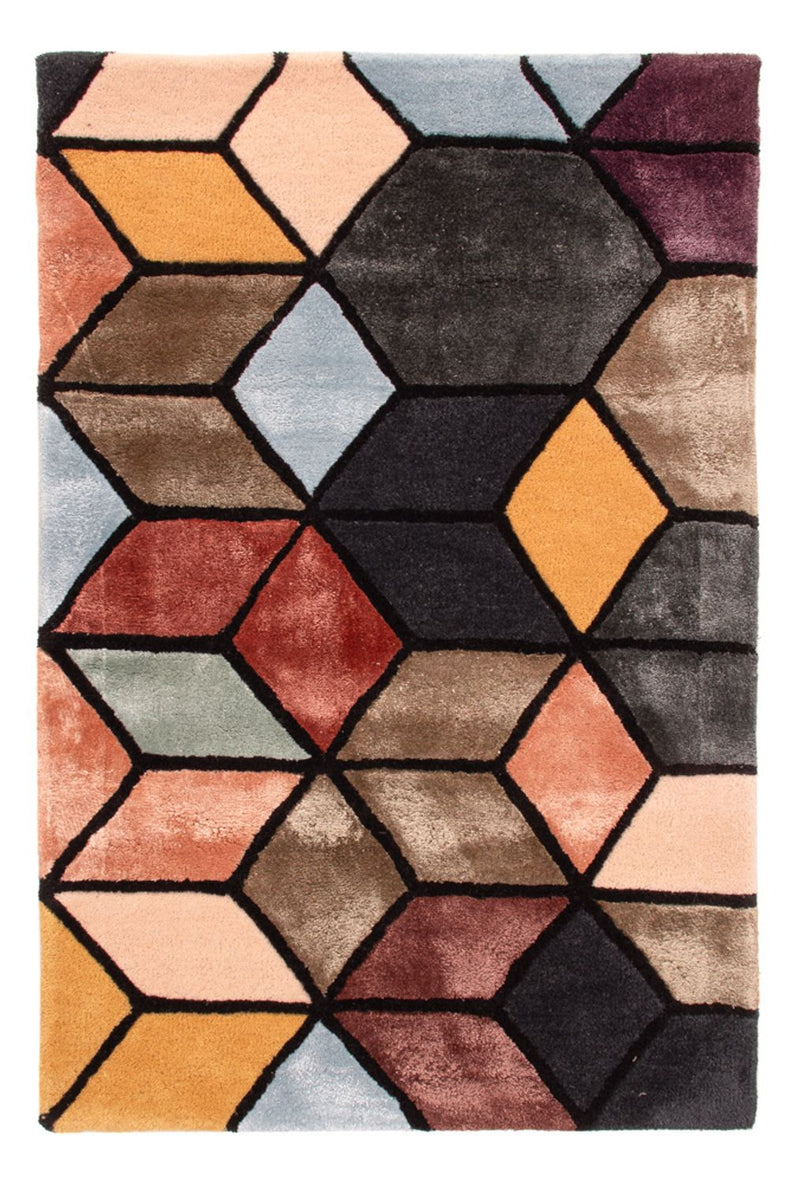 Designer Teppich - 90 x 60 cm - mehrfarbig