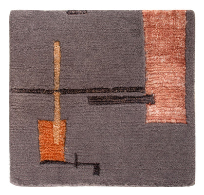 Designer Teppich quadratisch  - 30 x 30 cm - grau