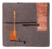 Tapis design carré  - 30 x 30 cm - gris