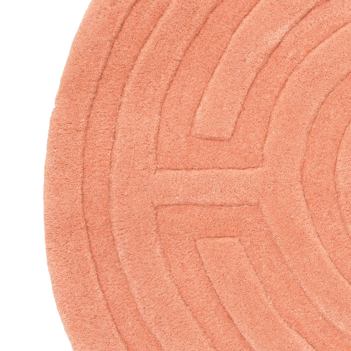 Wollteppich rund  - 80 x 80 cm - lachs