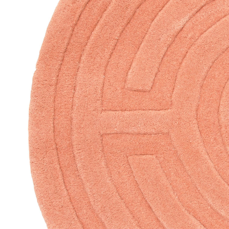 Wollteppich rund  - 80 x 80 cm - lachs