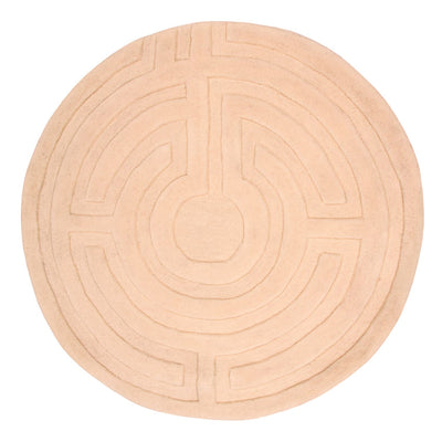 Wollteppich rund  - 80 x 80 cm - beige