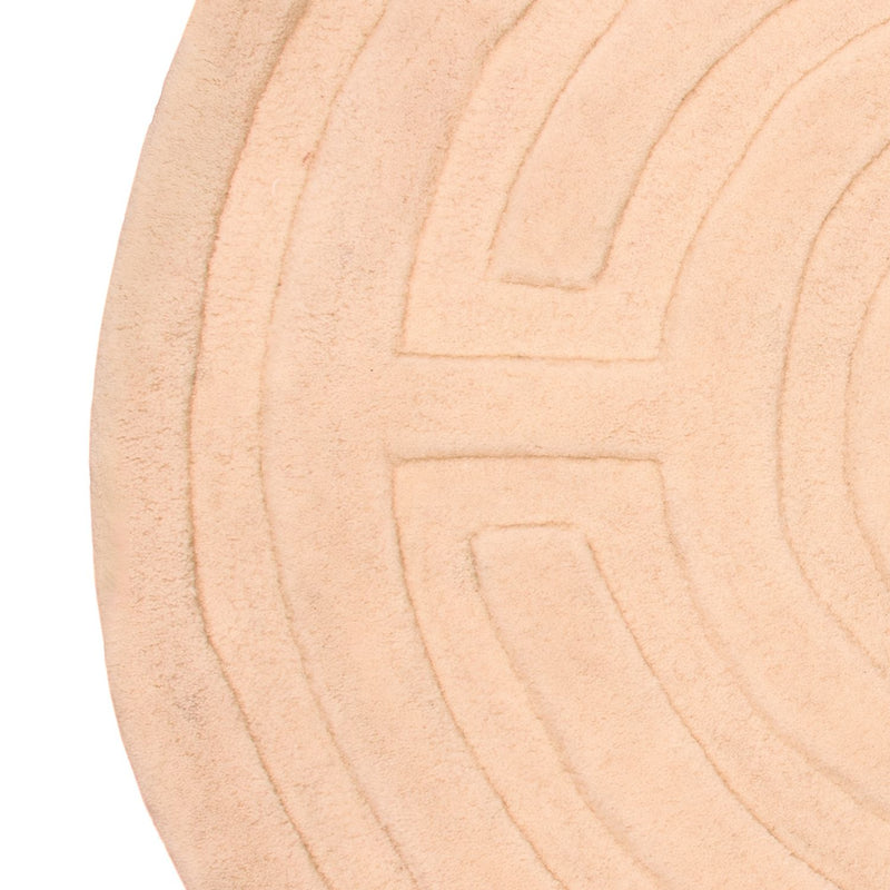 Wollteppich rund  - 80 x 80 cm - beige