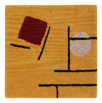 Tapis en laine carré  - 47 x 47 cm - or