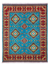 Tapis afghan - 195 x 150 cm - bleu