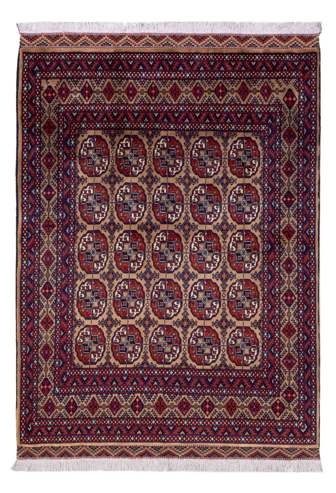Afghan Teppich - 195 x 148 cm - dunkelbeige