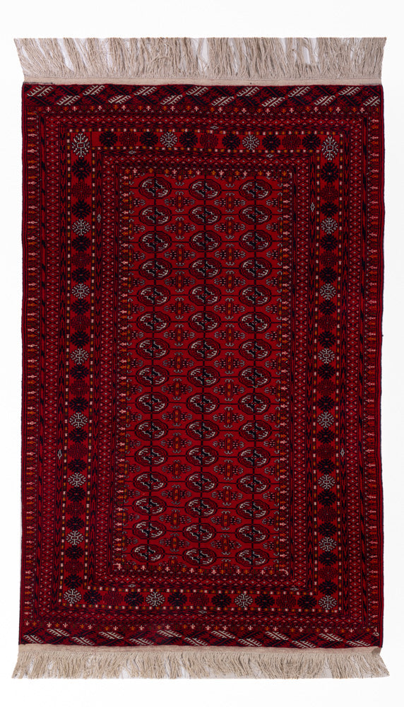 Afghan Teppich - Buchara - 209 x 132 cm - dunkelrot