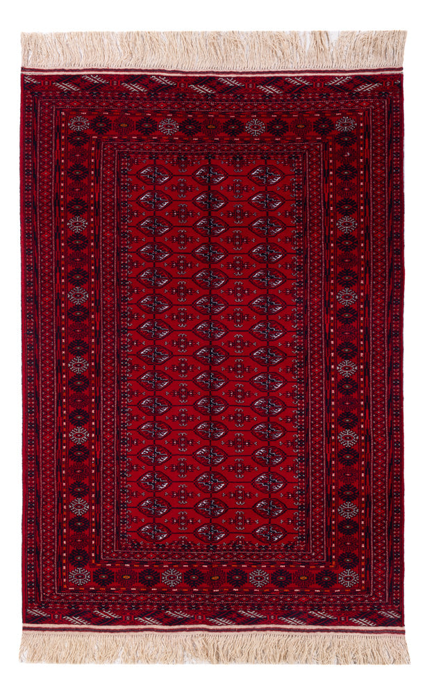 Afghan Teppich - Buchara - 194 x 133 cm - dunkelrot