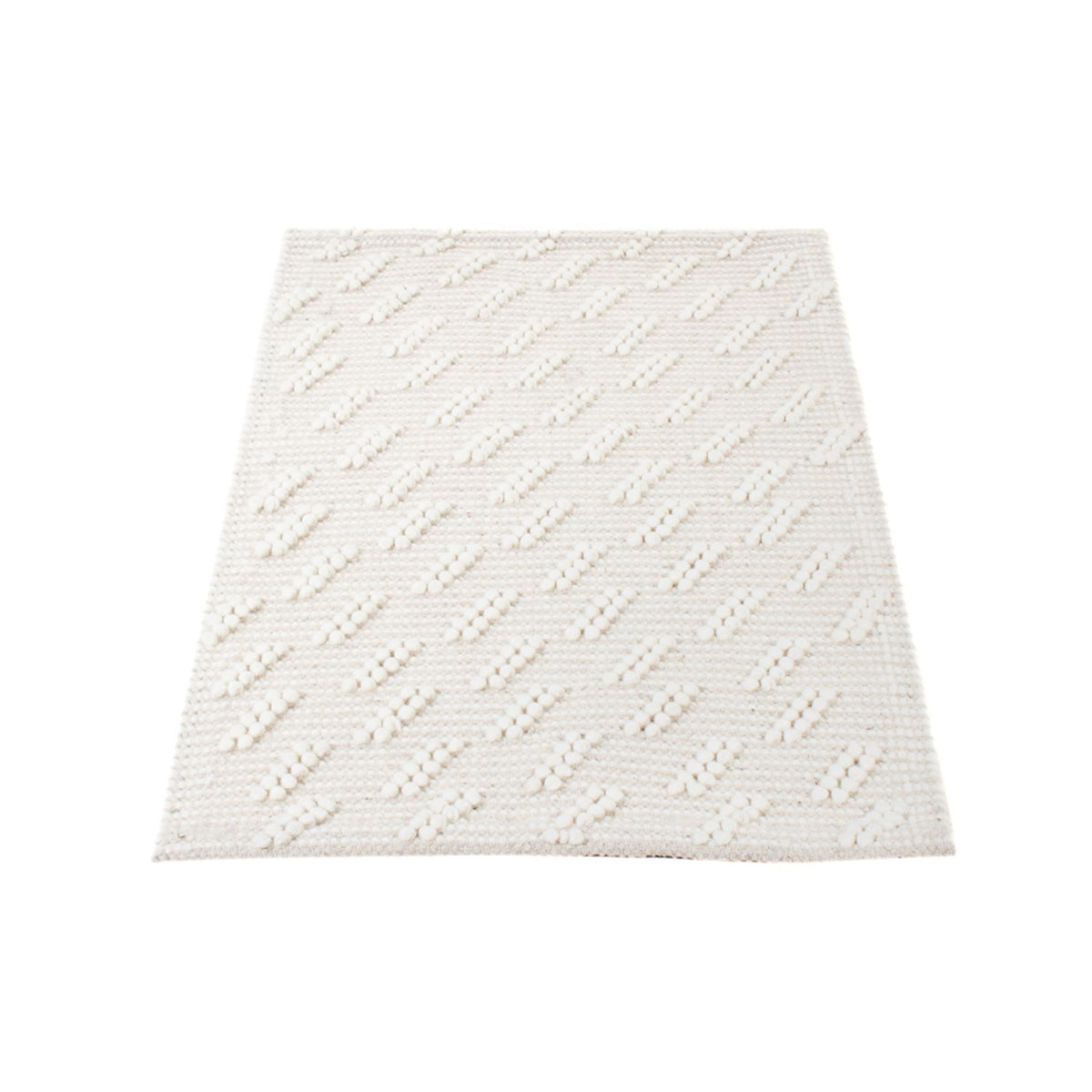 Wollteppich - 95 x 63 cm - hellgrau