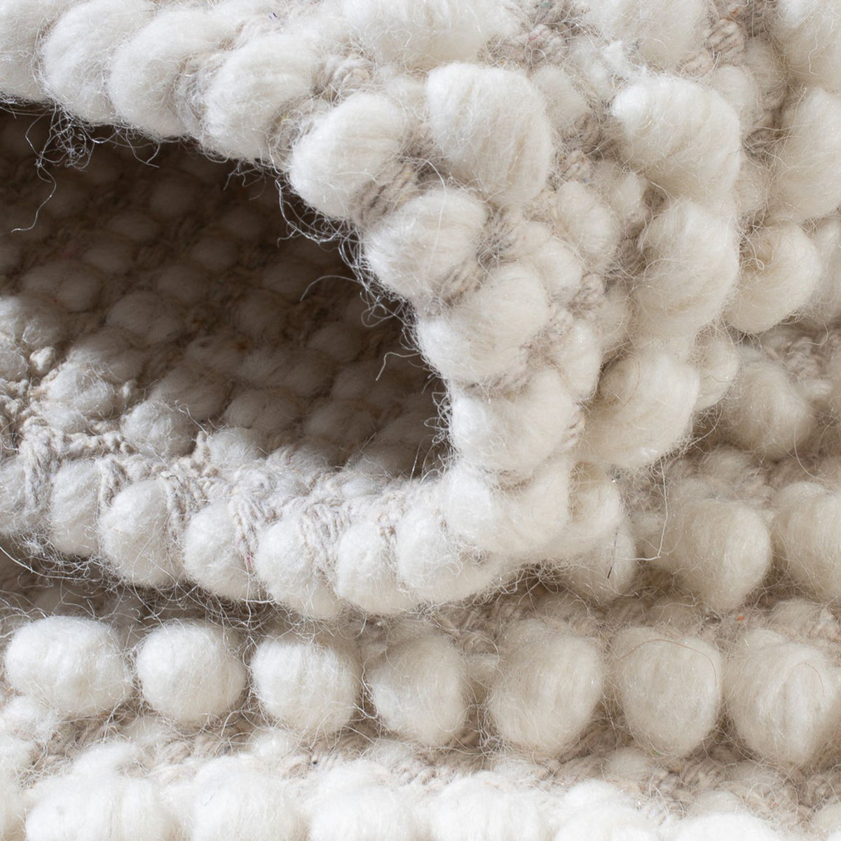 Wollteppich - 96 x 62 cm - hellgrau