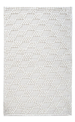 Wollteppich - 94 x 60 cm - hellgrau