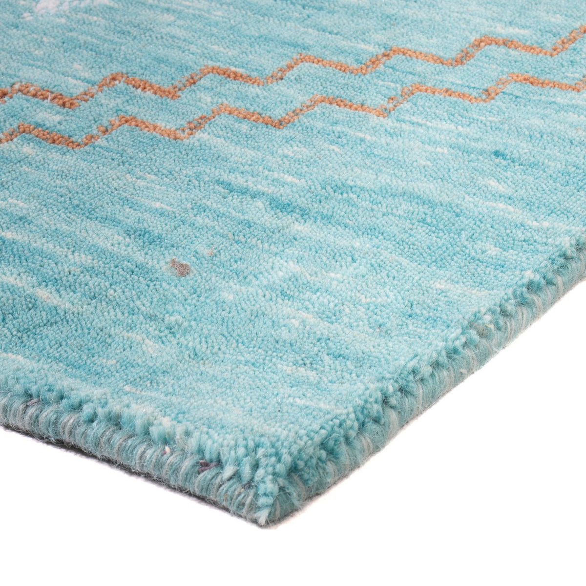 Gabbeh Teppich - Loribaft Softy - 102 x 62 cm - hellblau