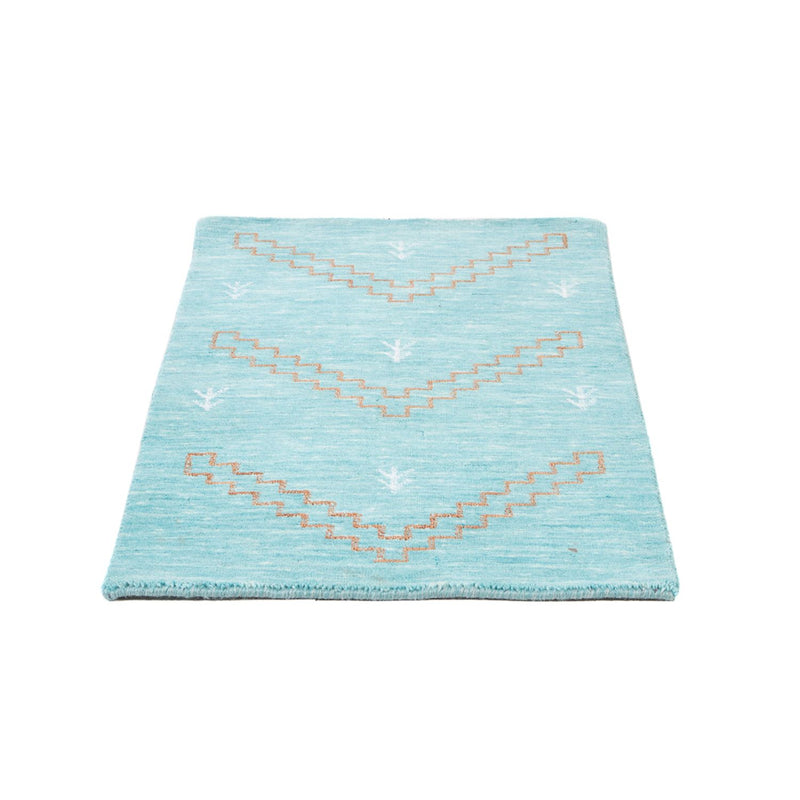 Gabbeh Teppich - Loribaft Softy - 102 x 62 cm - hellblau