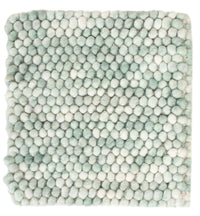 Tapis en laine carré  - 30 x 30 cm - vert clair