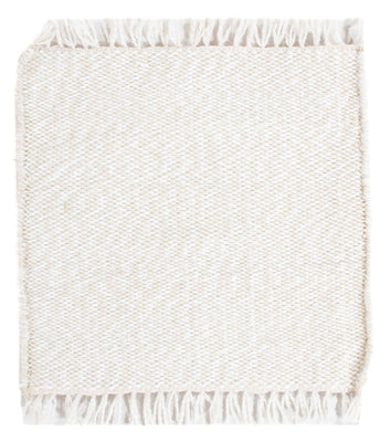 Tapis en laine carré  - 34 x 31 cm - blanc