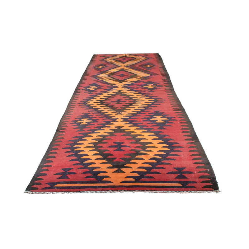 Läufer Kelim - Old - 423 x 140 cm - dunkelrot