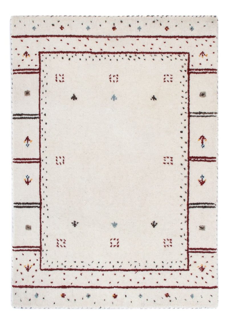 Gabbeh Teppich - Loribaft Softy - 90 x 60 cm - hellgrau