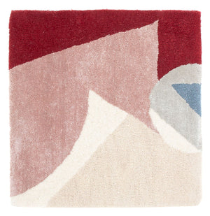 Wollteppich quadratisch  - 63 x 62 cm - mehrfarbig