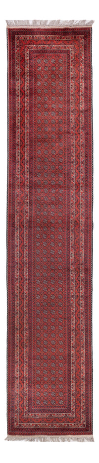 Tappeto corsia Tappeto afgano - Bukhara - 376 x 75 cm - rosso