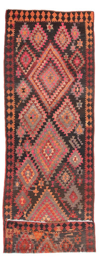 Tapis de couloir Tapis Kelim - Vieux - 460 x 143 cm - multicolore