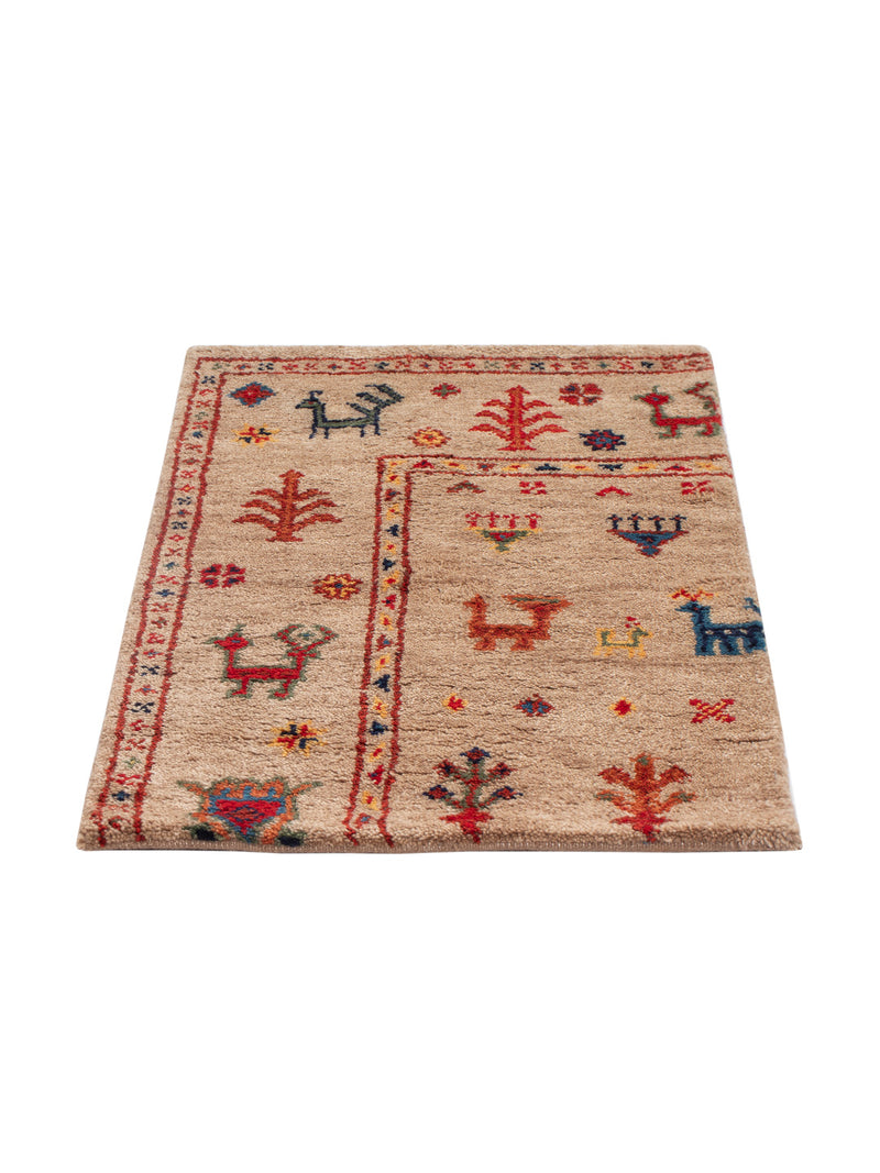 Gabbeh Teppich - Indus - 90 x 60 cm - hellbeige