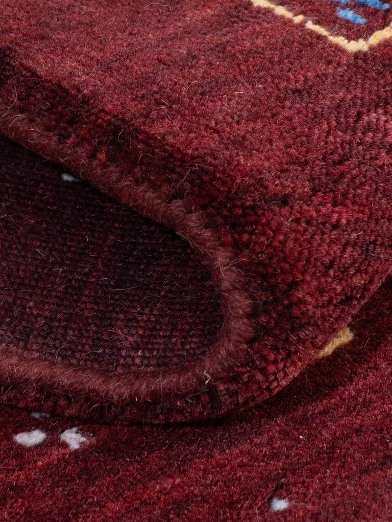 Gabbeh Teppich - Loribaft Softy - 90 x 60 cm - dunkelrot