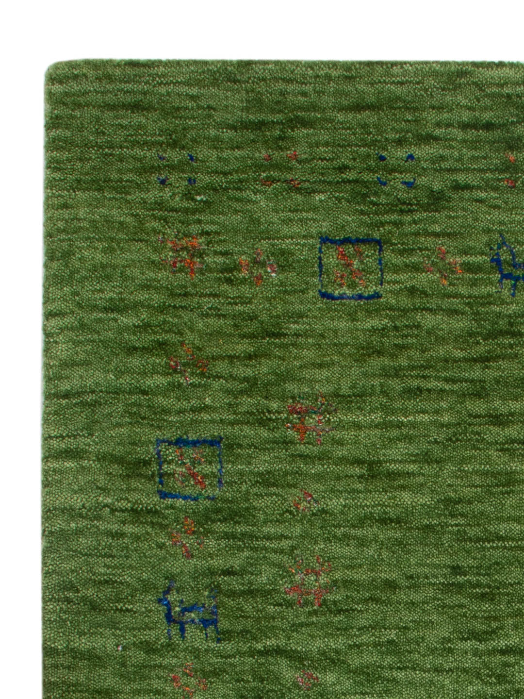 Gabbeh Teppich - Loribaft Softy - 90 x 60 cm - grün